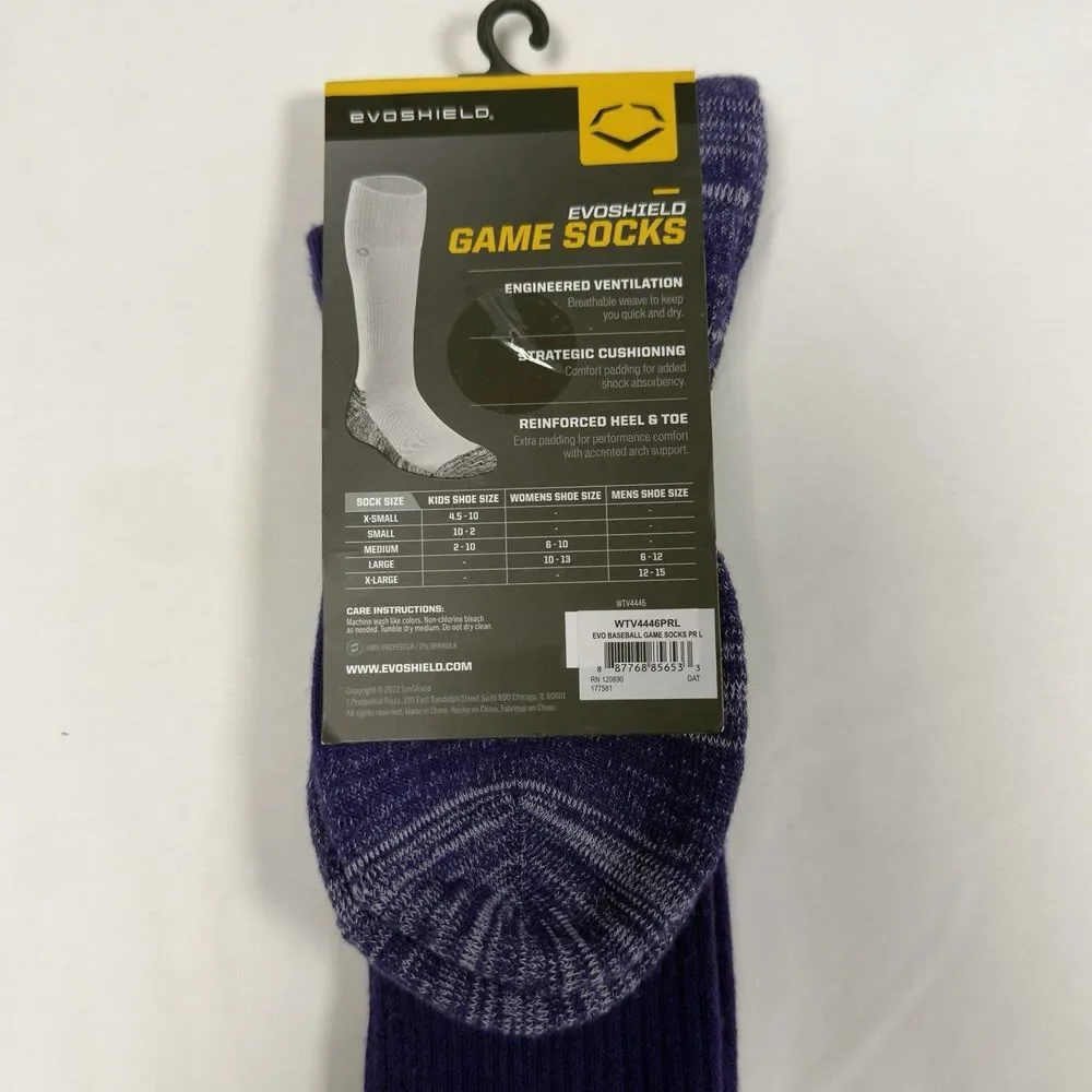 Evoshield Knee-High Moisture Wicking Baseball/Softball Purple Game Socks